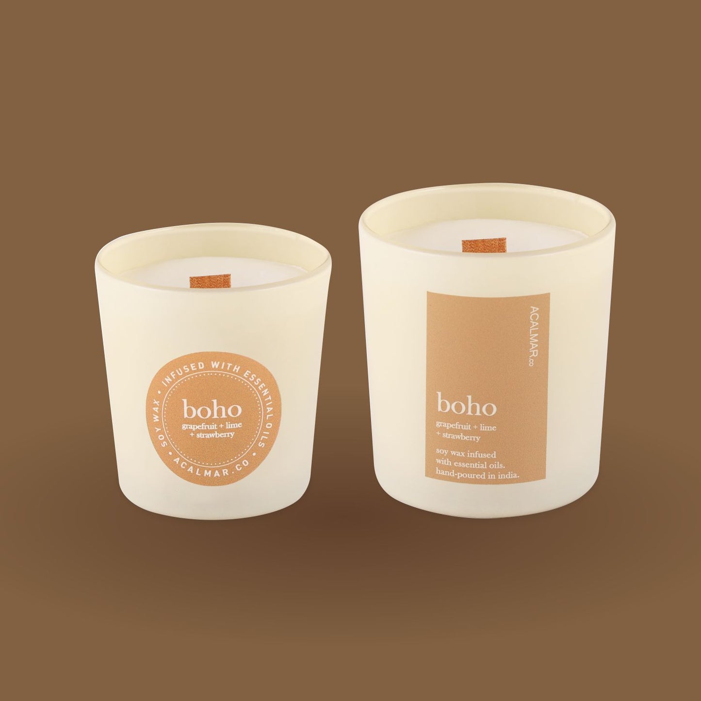 Glass Jar Candles - Boho (grapefruit + lime + strawberry)