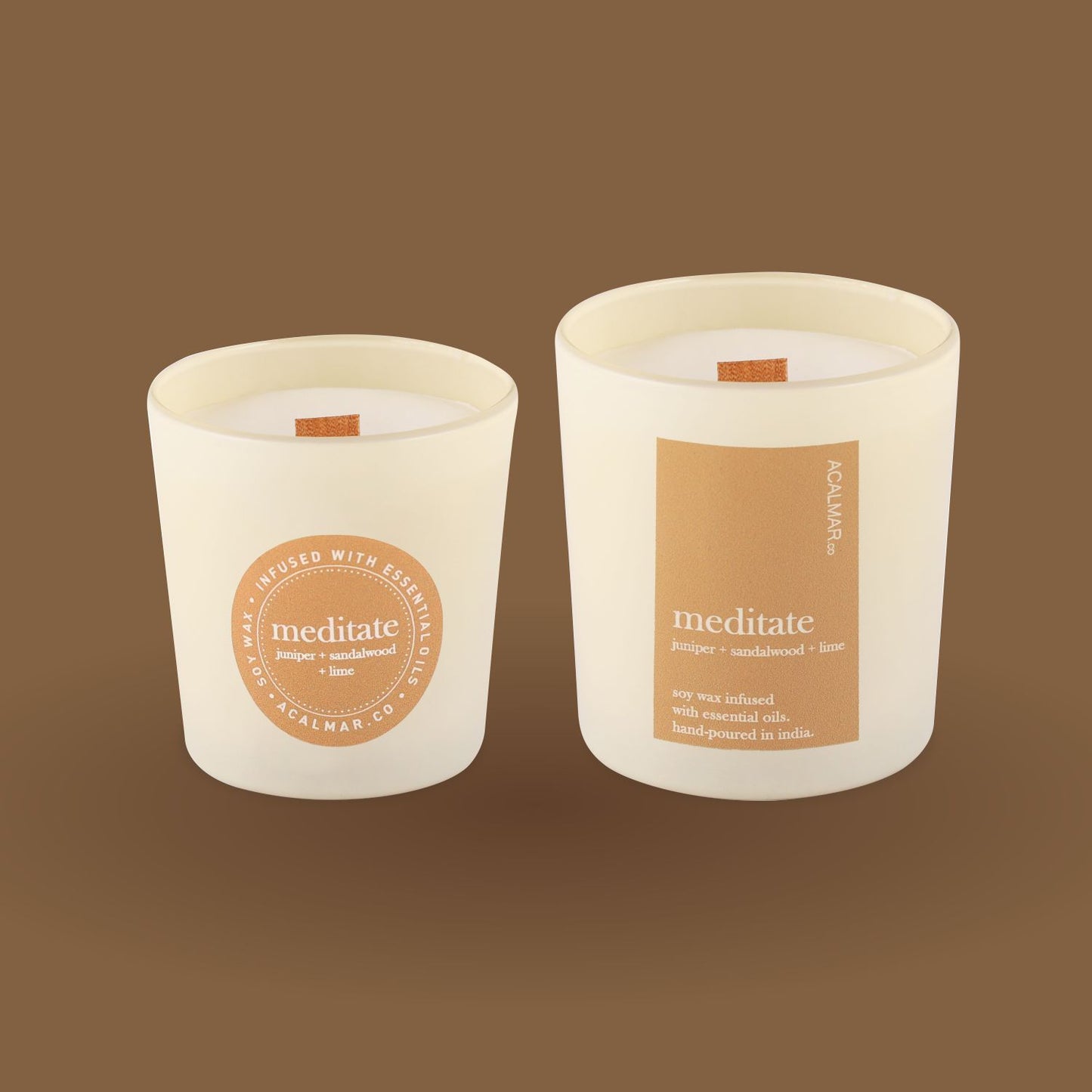 Glass Jar Candles - Meditate (juniper + sandalwood + lime)
