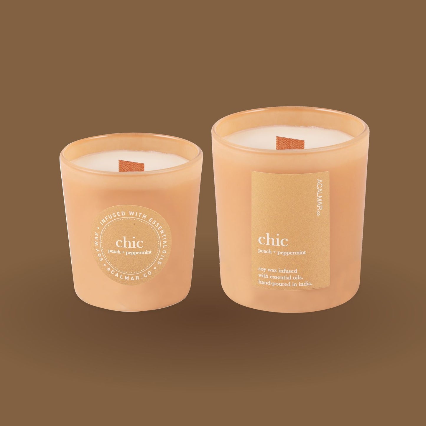 Glass Jar Candles - Chic (peach + peppermint)