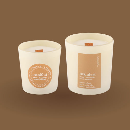 Glass Jar Candles - Manifest (orange + ylang ylang + neroli + patchouli)