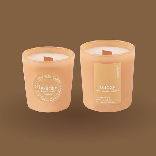 Glass Jar Candles - Holiday (lime + lavender + eucalyptus)