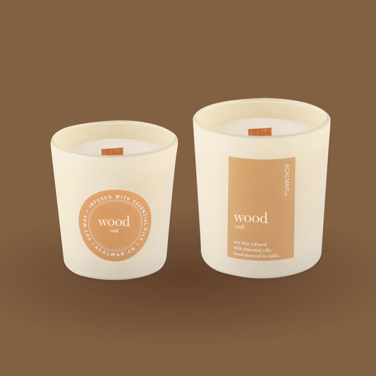 Glass Jar Candles - Wood (oud)