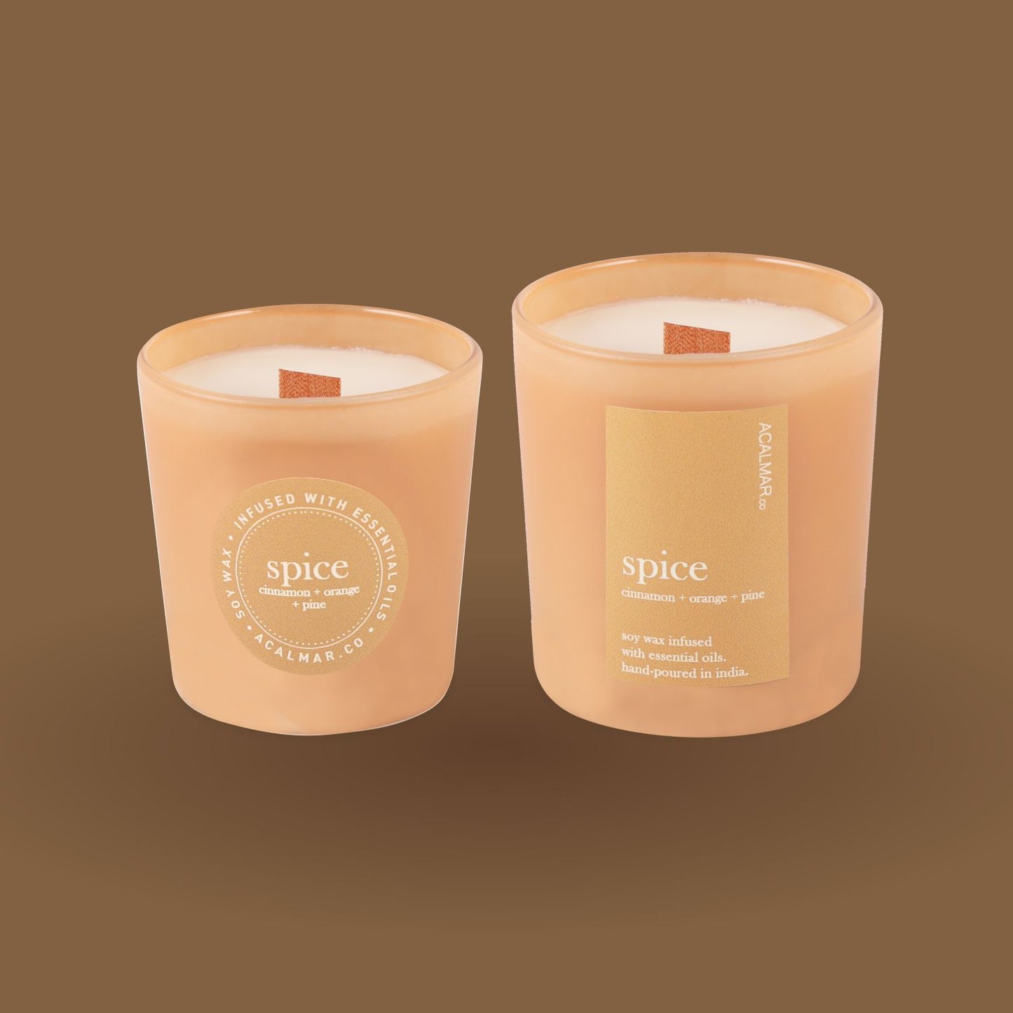Glass Jar Candles - Spice (cinnamon + orange + pine)