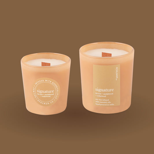 Glass Jar Candles - Signature (tea tree + sandalwood + cedarwood)