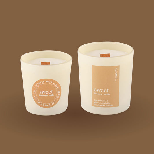 Glass Jar Candles - Sweet (blueberry + vanilla)