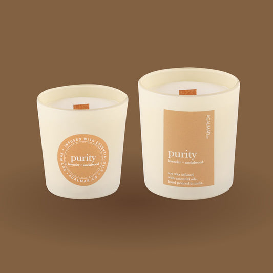 Glass Jar Candles - Purity (lavender + sandalwood)